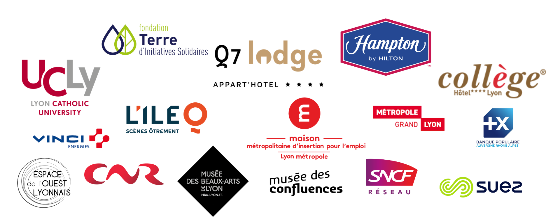 logos entreprises, hôtels, organisations partenaires de la fabuleuse cantine